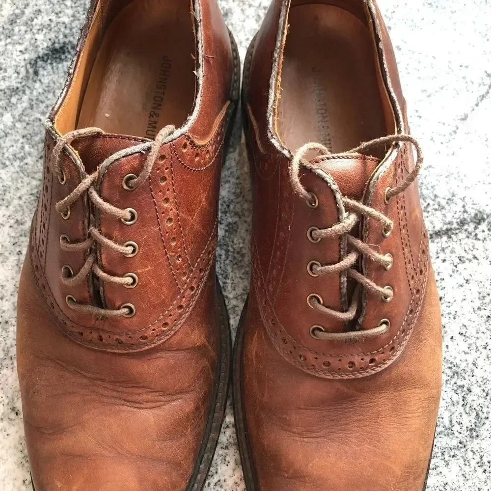 Johnston & Murphy brown leather saddle oxfords 9.5M
